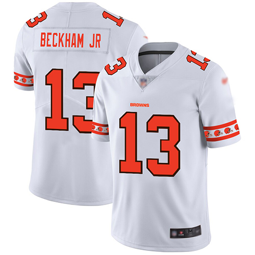 Cleveland Browns Odell Beckham Jr Men White Limited Jersey 13 NFL Football Team Logo Fashion